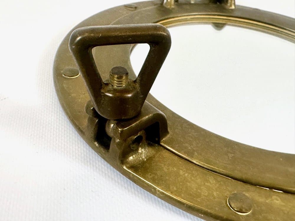 Wall mirror porthole, golden brass, 1960s - 153134