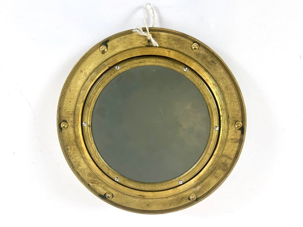 Wall mirror porthole, golden brass, 1960s - 153135