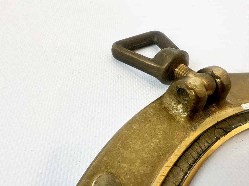 Wall mirror porthole, golden brass, 1960s - 153137