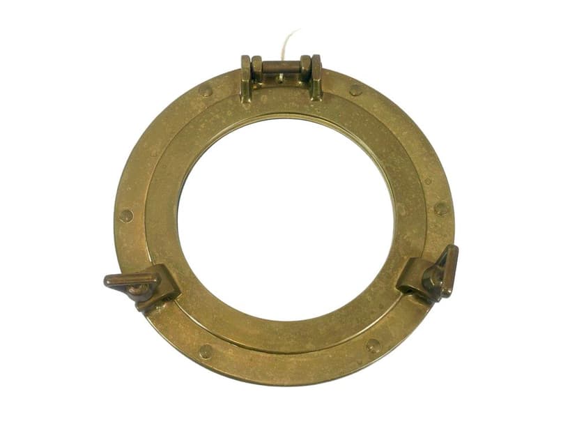 Wall mirror porthole, golden brass, 1960s