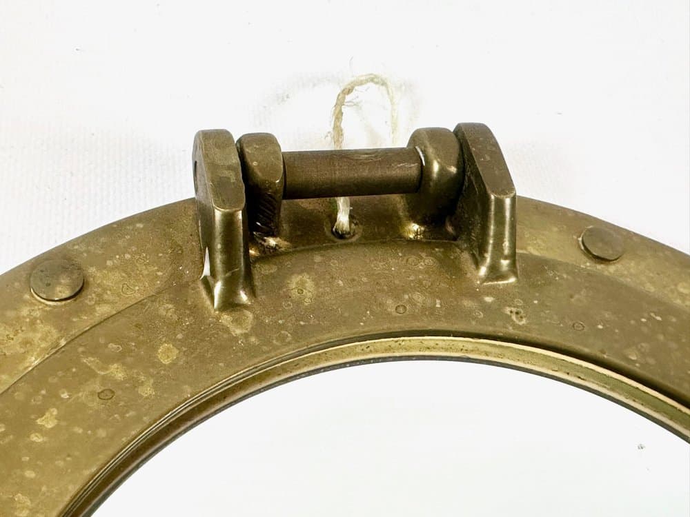 Wall mirror porthole, golden brass, 1960s - 153132