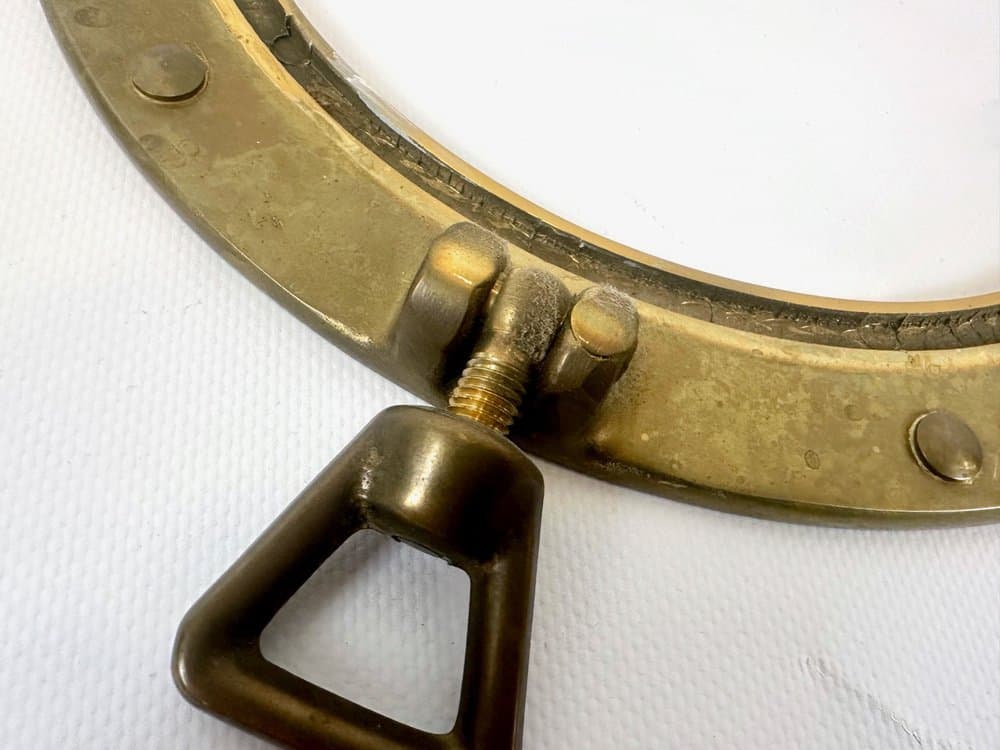 Wall mirror porthole, golden brass, 1960s - 153138