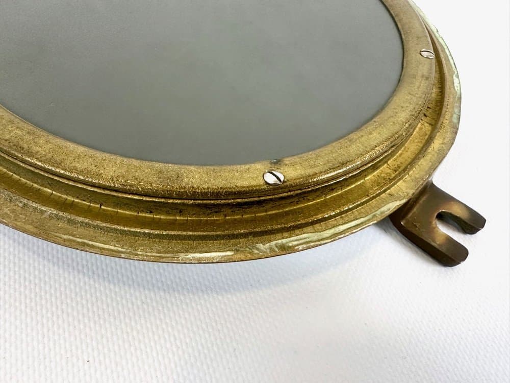 Wall mirror porthole, golden brass, 1960s - 153136
