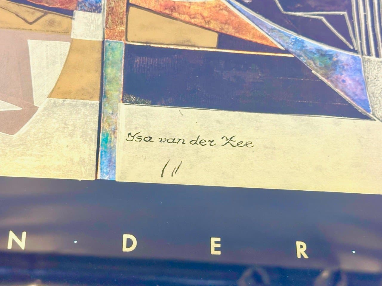 Lithograph, Abstract Composition 74x60 cm, multicolor, Lisa Van Der Zee, Netherlands, 1980s. - 153143