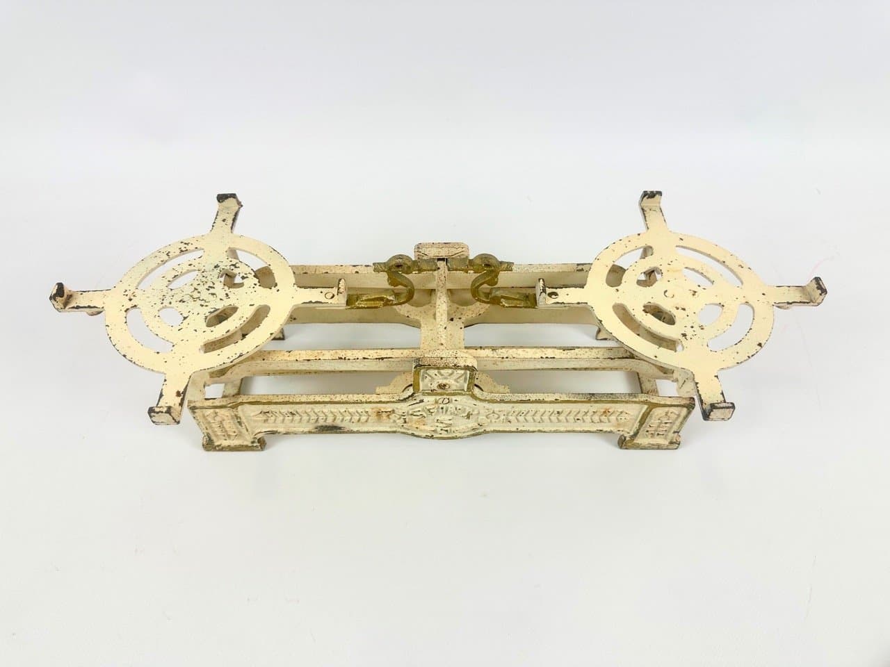 Kitchen Scale Sfinx, Art Nouveau, ivory white cast iron, golden brass, Czech Republic, early 20th c. - 153195