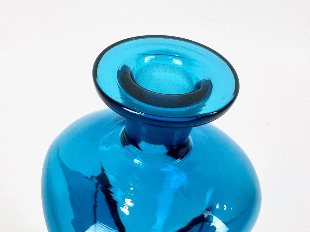 Karafka Kluk Kluk, turkusowe szkło, Holmegaard, Dania, lata 60. - 153232