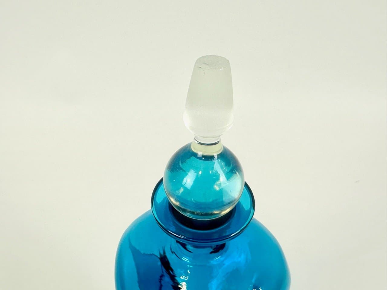 Karafka Kluk Kluk, turkusowe szkło, Holmegaard, Dania, lata 60. - 153231