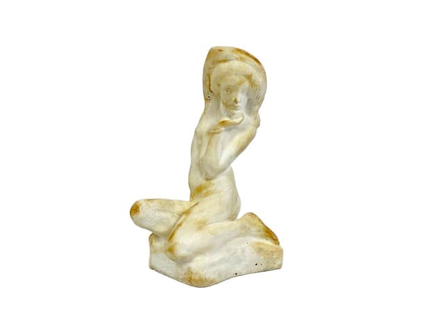 Rzeźba Melancholijna Dziewczyna, kość słoniowa, gips, art. J. Štursa, Czechy, lata 10. - WYMIARY