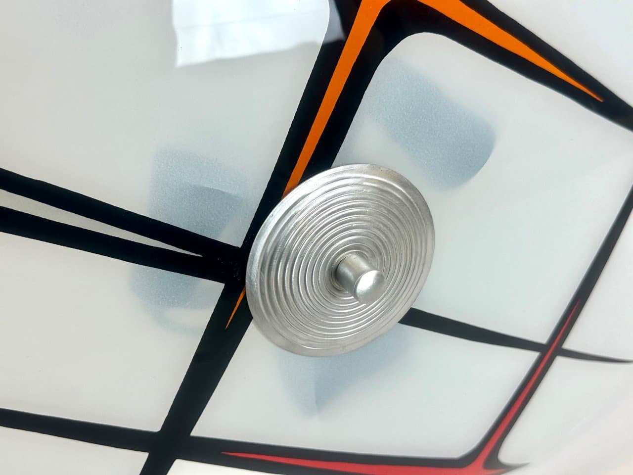 Lampa wisząca, biała, szkło, Czechosłowacja, lata 60. - 153280