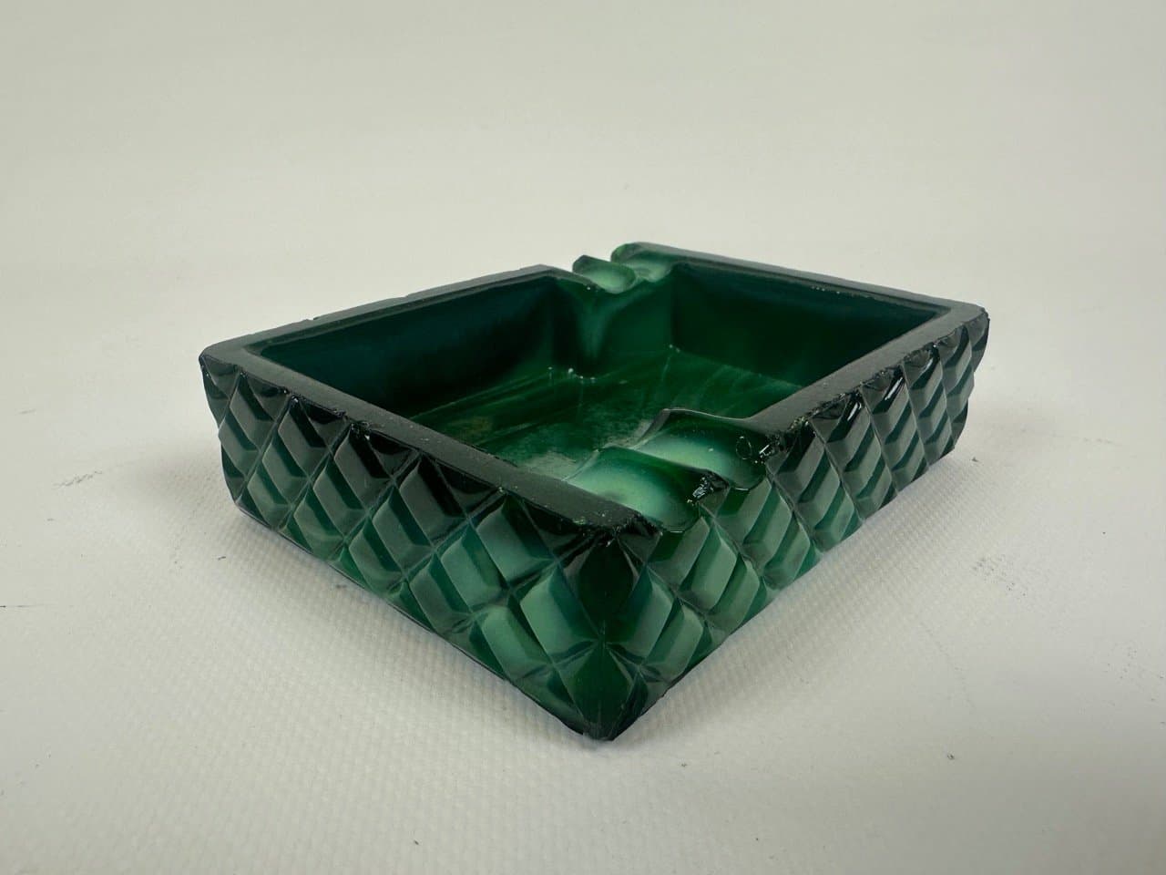 Popielniczka Malachite, zielony, szkło, Czechy, lata 60. - 153298