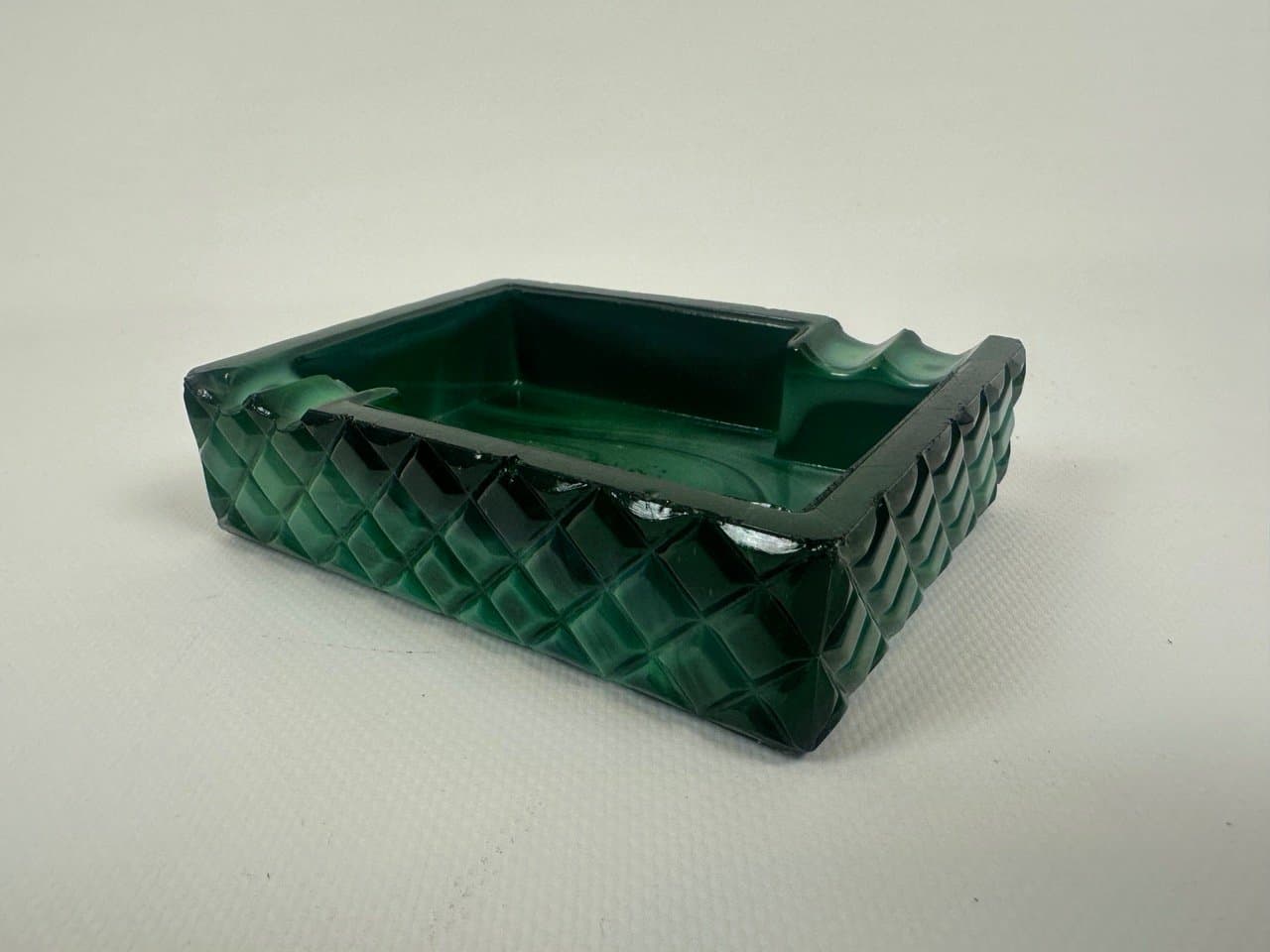 Popielniczka Malachite, zielony, szkło, Czechy, lata 60. - 153297