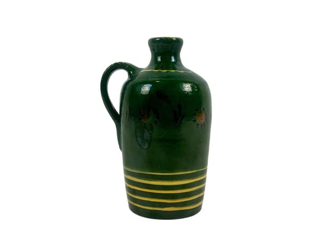 Dzban, leśna zieleń, ceramika, Europa Środkowa, początek XX w. - WYMIARY