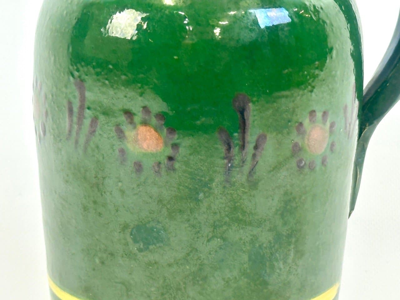 Dzban, leśna zieleń, ceramika, Europa Środkowa, początek XX w. - 153332