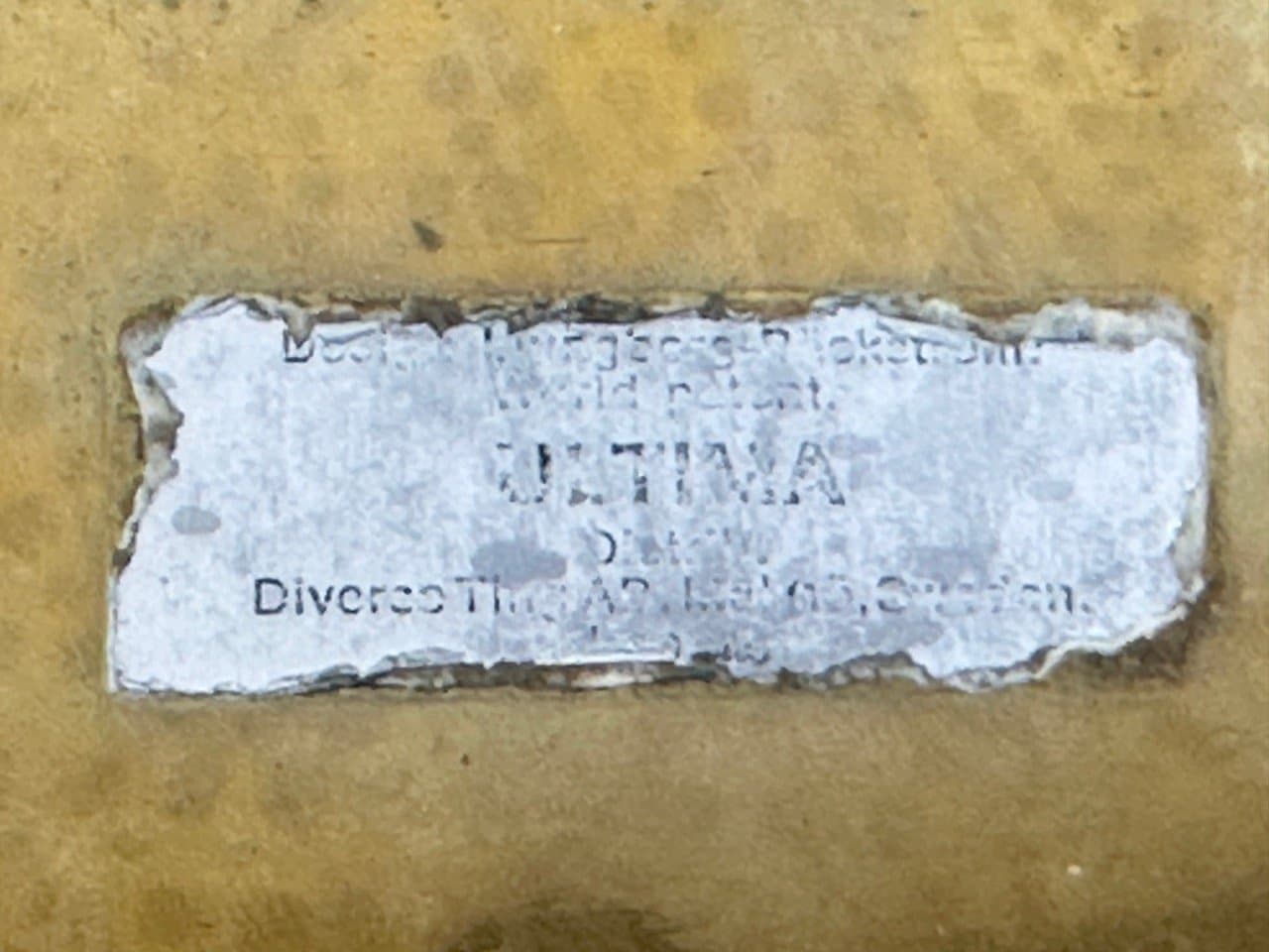 Popielniczka Ultima, złoty, mosiądz, proj. H. Bäckström, B. Ljungberg, Szwecja, lata 60. - 153373