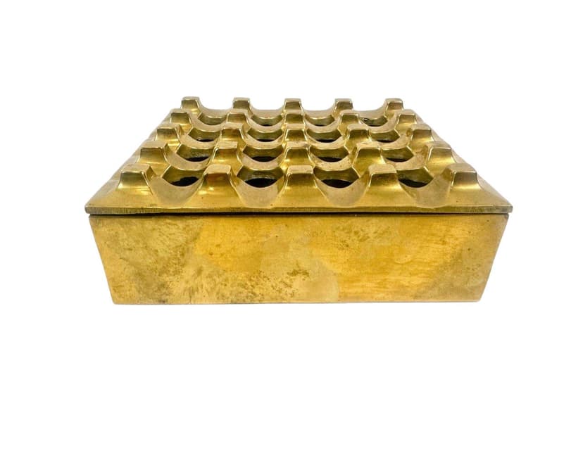 Popielniczka Ultima, złoty, mosiądz, proj. H. Bäckström, B. Ljungberg, Szwecja, lata 60.