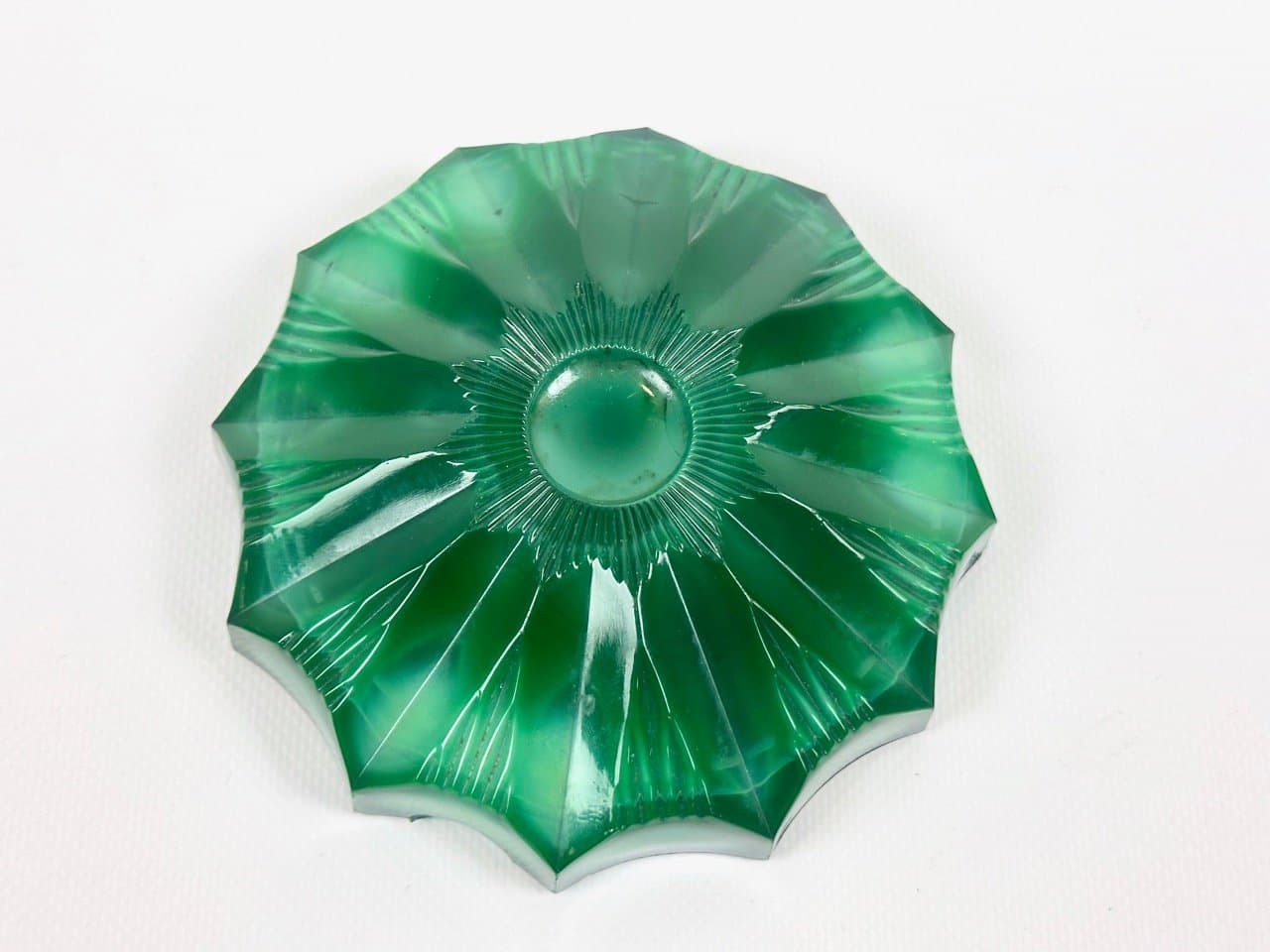 Popielniczka malachitowa, zielony, szkło, Czechy, lata 60. - 153417