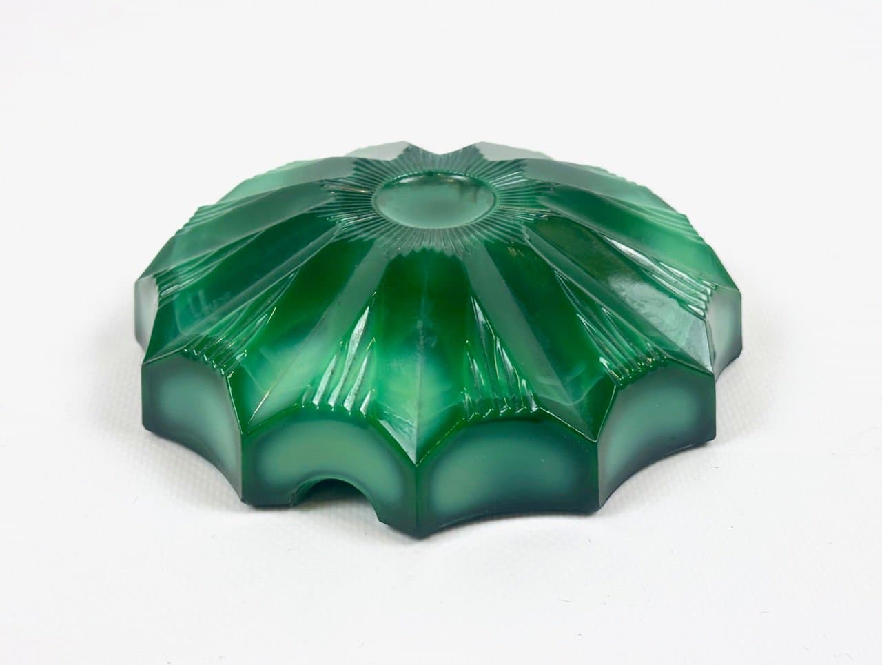 Popielniczka malachitowa, zielony, szkło, Czechy, lata 60. - 153416