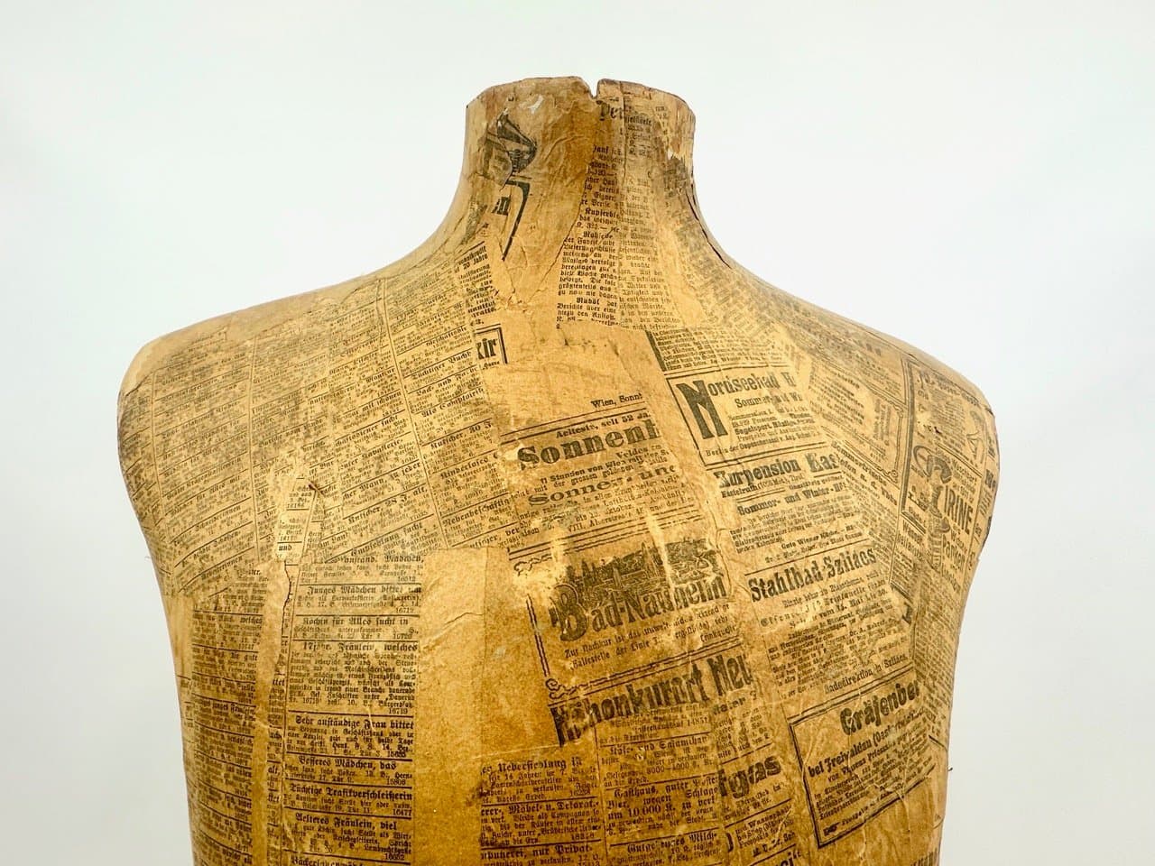 Manekin krawiecki męski, papier mâché brązowy, Niemcy, początek XX w. - 153445