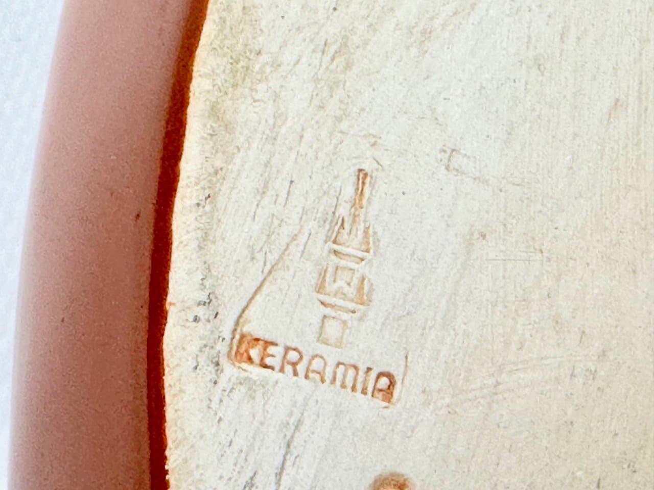 Figurka ścienna lis, pomarańczowy, ceramika, Czechy, lata 60. - 153463