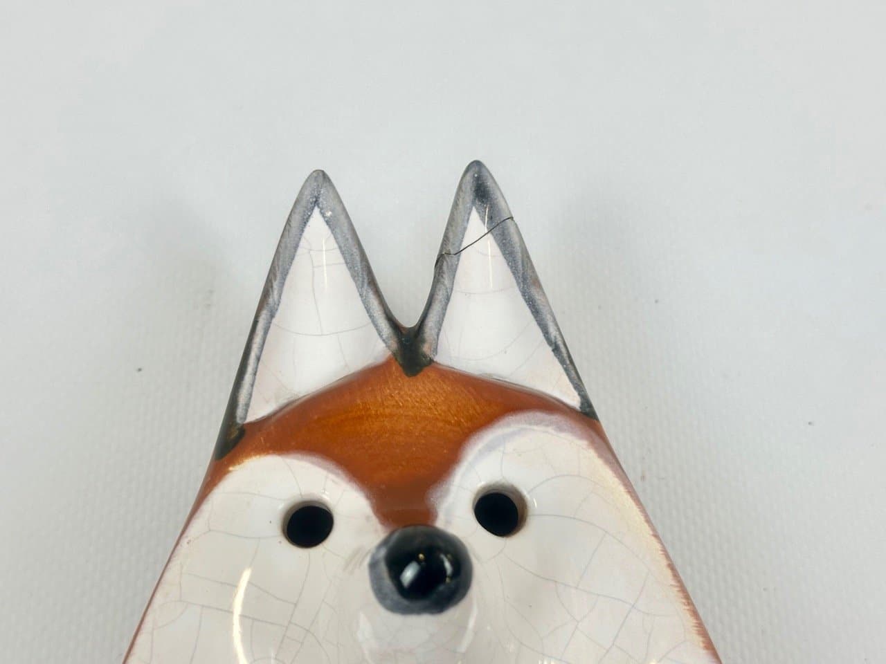 Figurka ścienna lis, pomarańczowy, ceramika, Czechy, lata 60. - 153458