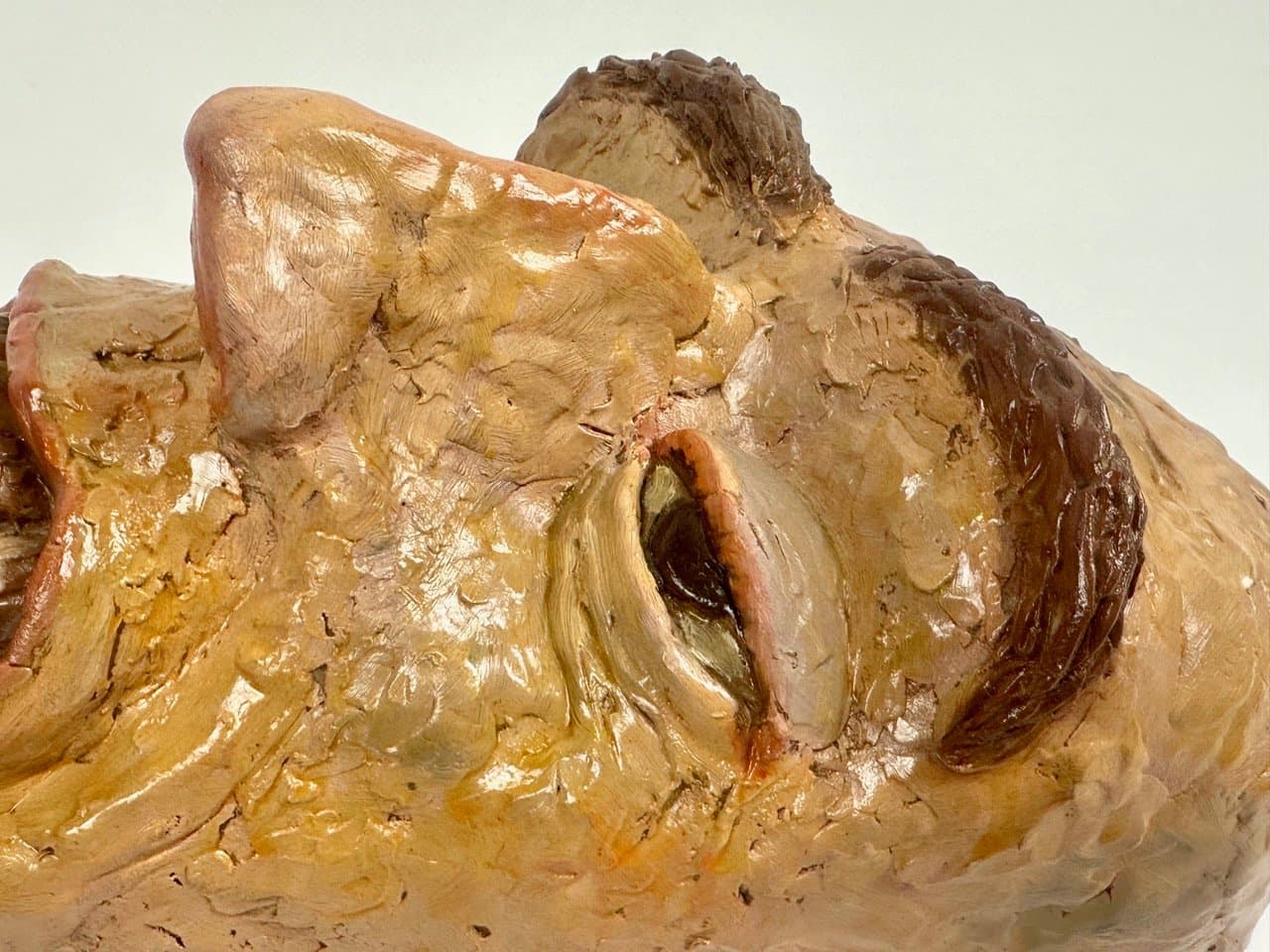 Maska artystyczna, beżowy, żywica, Czechy, lata 70. - 153469