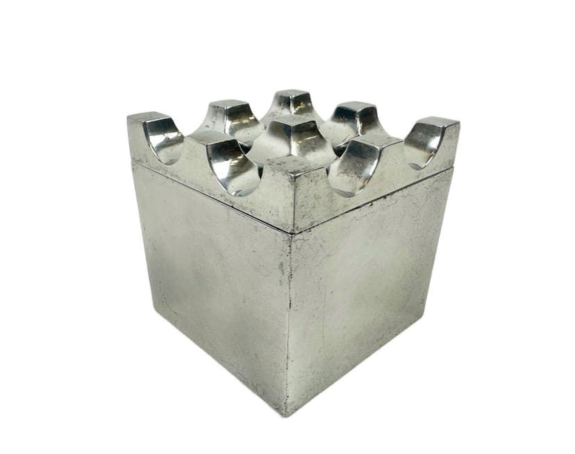 Popielniczka Ultima 7, aluminium srebrny, proj. H. Bäckström, B. Ljungberg, Dania, lata 60.