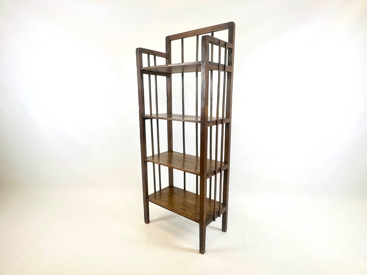 Regał Art Nouveau, dąb brąz ciemny, Niemcy, XIX w. - 153601