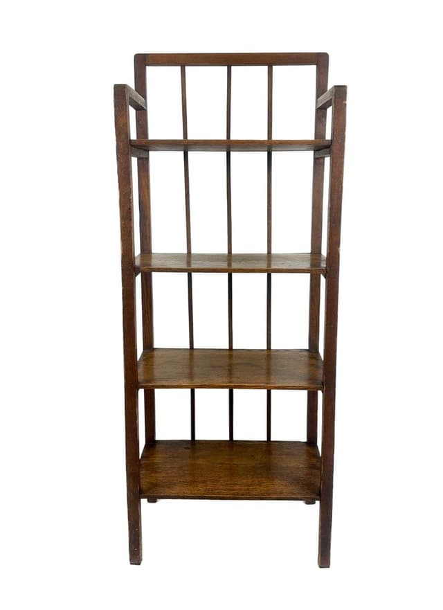 Regał Art Nouveau, dąb brąz ciemny, Niemcy, XIX w. - WYMIARY