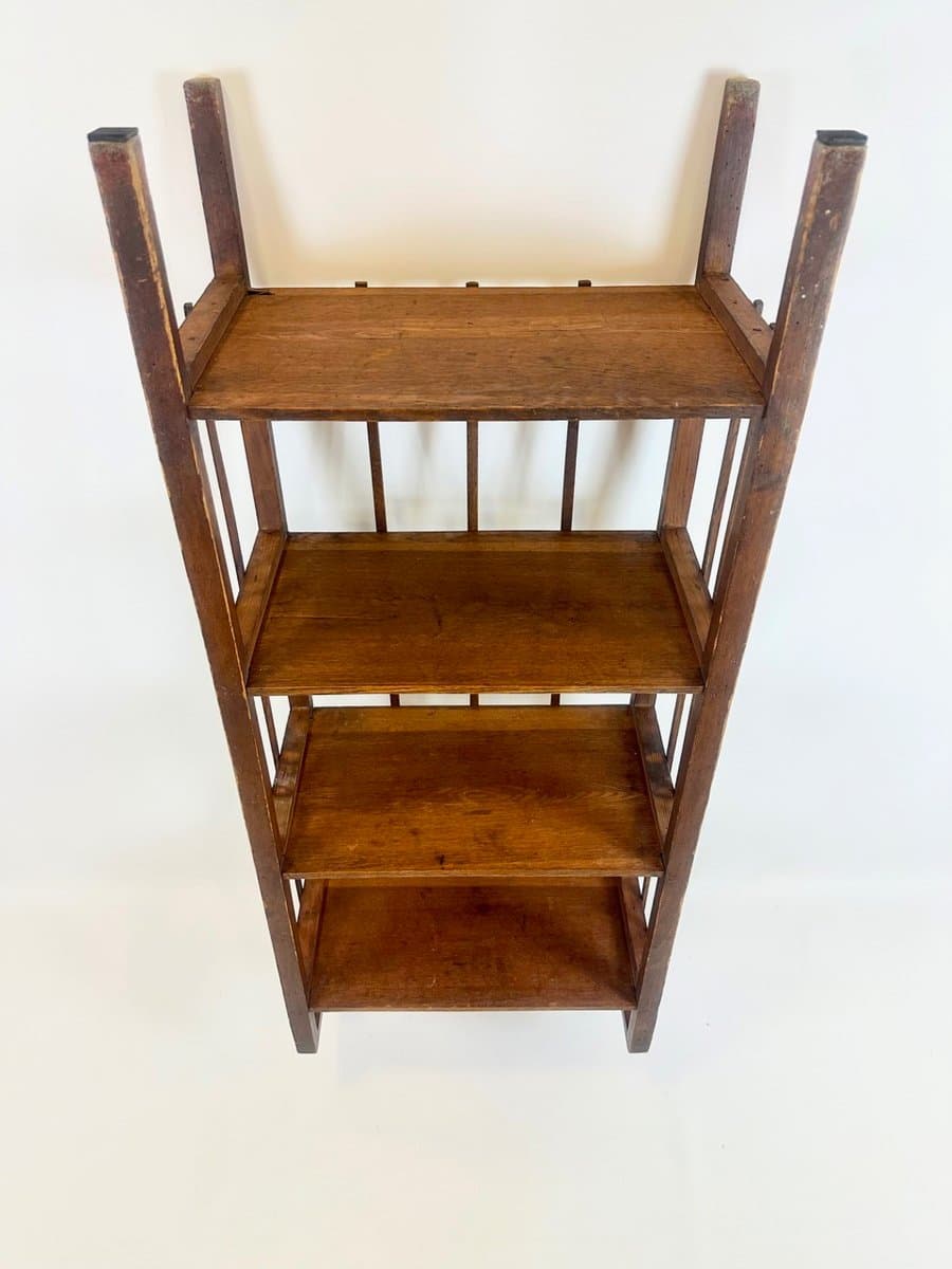 Regał Art Nouveau, dąb brąz ciemny, Niemcy, XIX w. - 153605