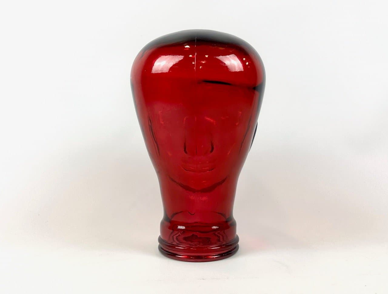 Rzeźba głowa, czerwona, szkło, Niemcy, lata 70. - 153640
