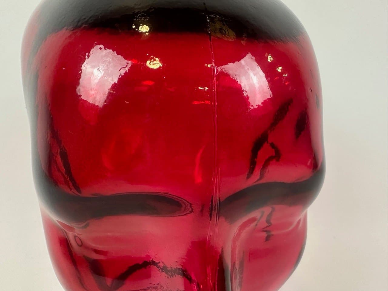 Rzeźba głowa, czerwona, szkło, Niemcy, lata 70. - 153646