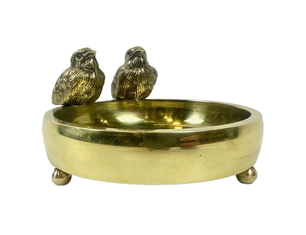 Popielniczka Art Deco, złoty, mosiądz, Polska, lata 20.