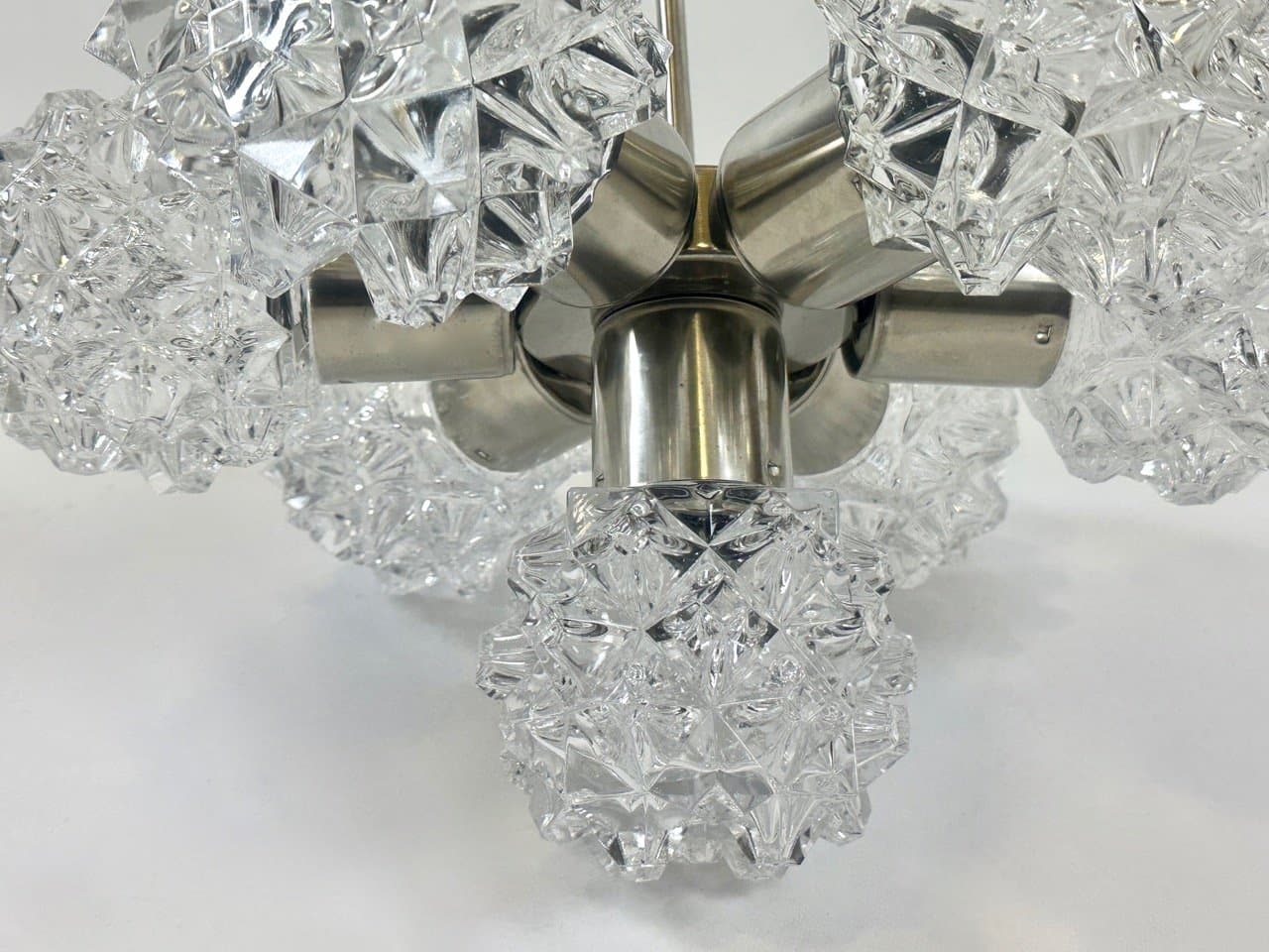 7-Arm Chandelier, Kamenický Šenov, silver crystal, Czech Republic, 1970s - 153698
