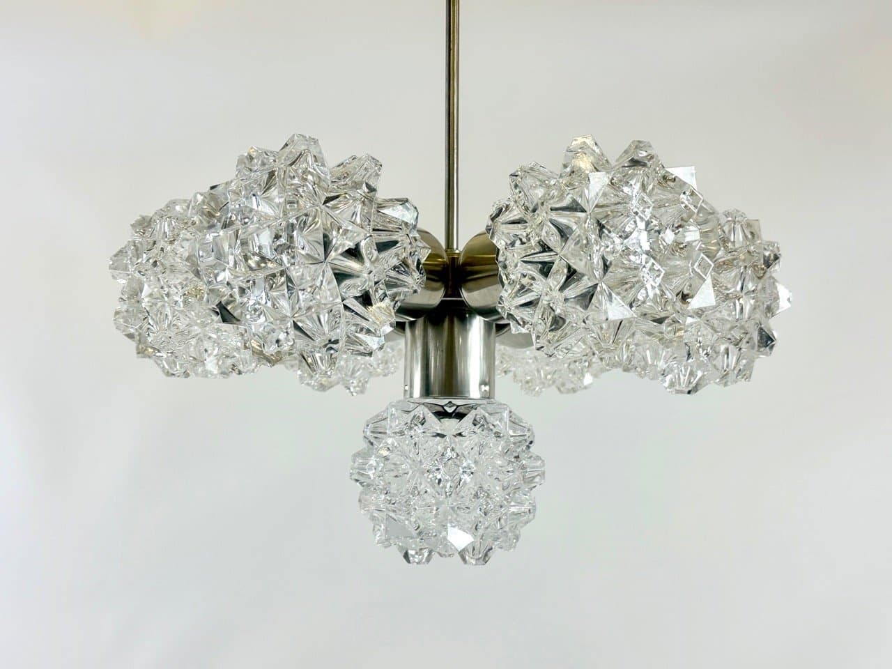 7-Arm Chandelier, Kamenický Šenov, silver crystal, Czech Republic, 1970s - 153700