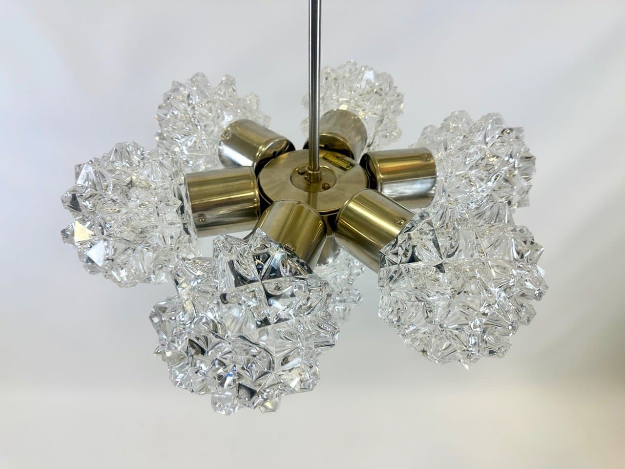 7-Arm Chandelier, Kamenický Šenov, silver crystal, Czech Republic, 1970s - 153702