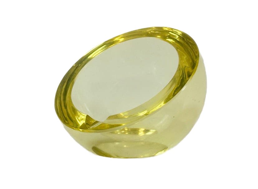 Popielniczka kulista Murano, żółty, szkło, Włochy, lata 60.