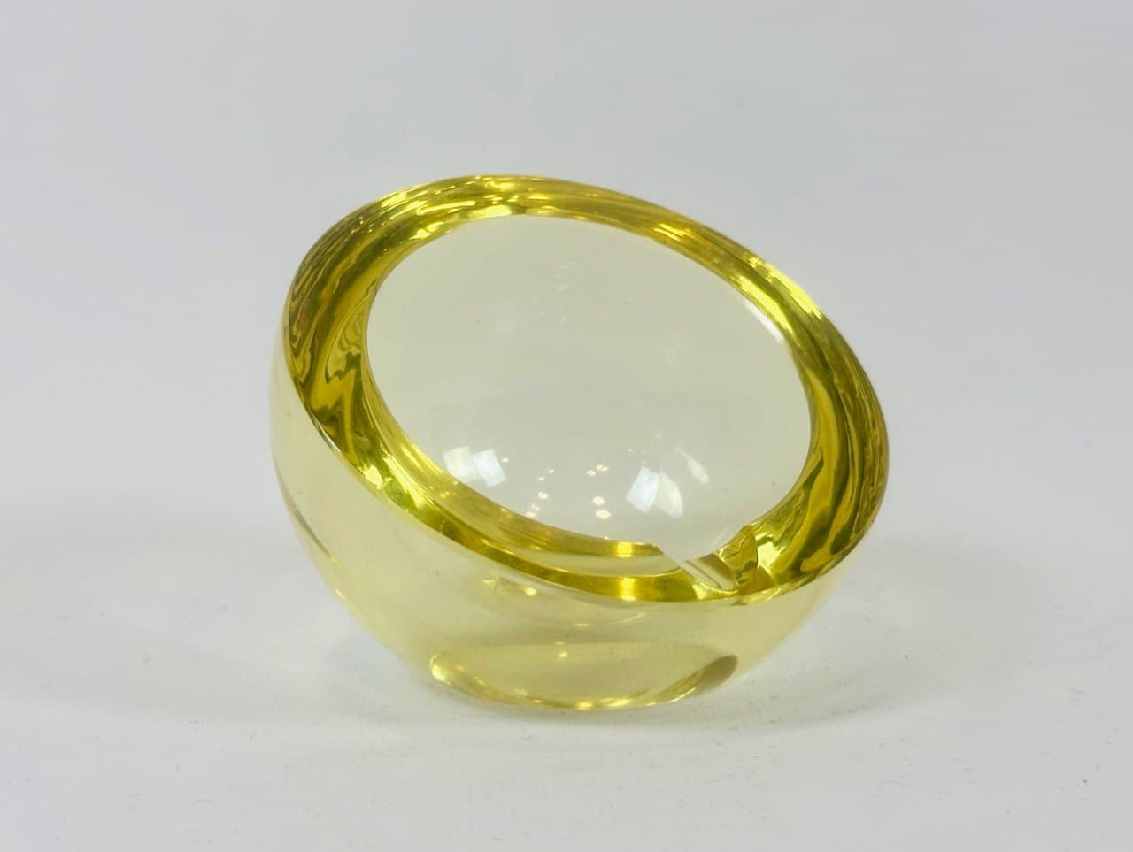 Popielniczka kulista Murano, żółty, szkło, Włochy, lata 60. - 153725