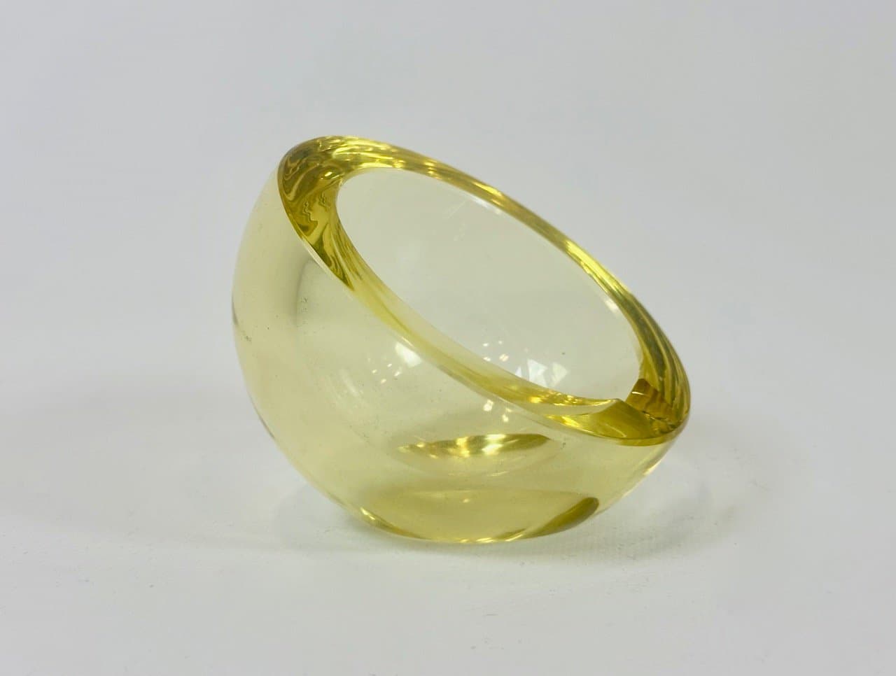 Popielniczka kulista Murano, żółty, szkło, Włochy, lata 60. - 153730