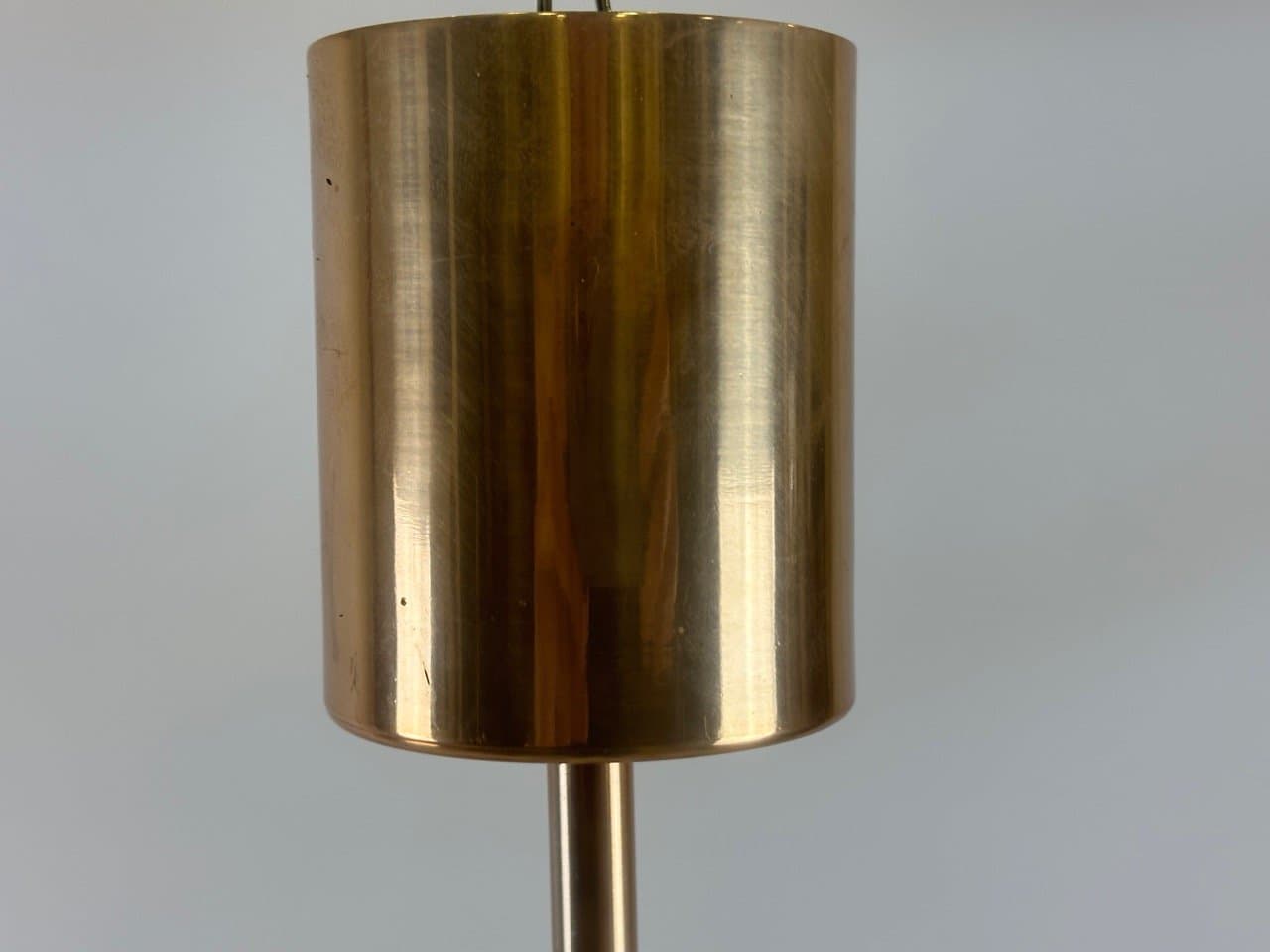 Five-arm pendant light, golden, aluminum glass, Germany, 1970s. - 153743
