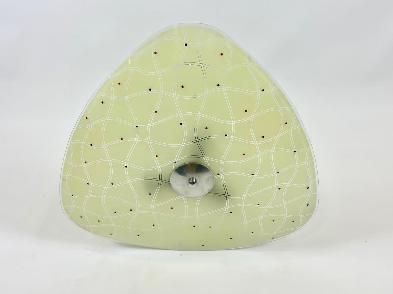 Lampa wisząca, jasnozielony, szkło, aluminium, Napako, Czechy, lata 60. - 153758