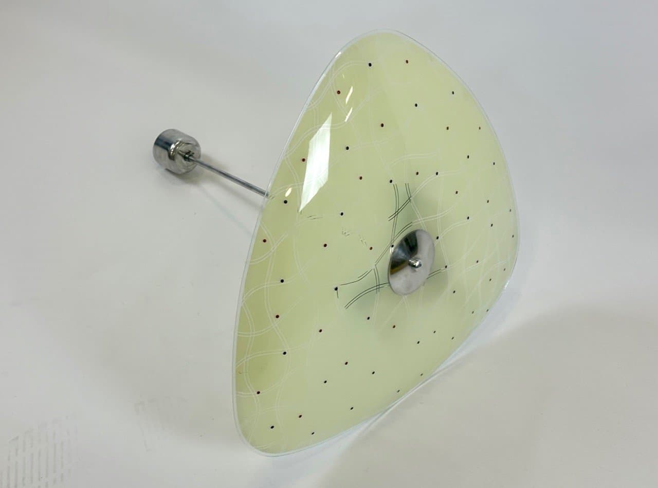 Lampa wisząca, jasnozielony, szkło, aluminium, Napako, Czechy, lata 60. - 153755