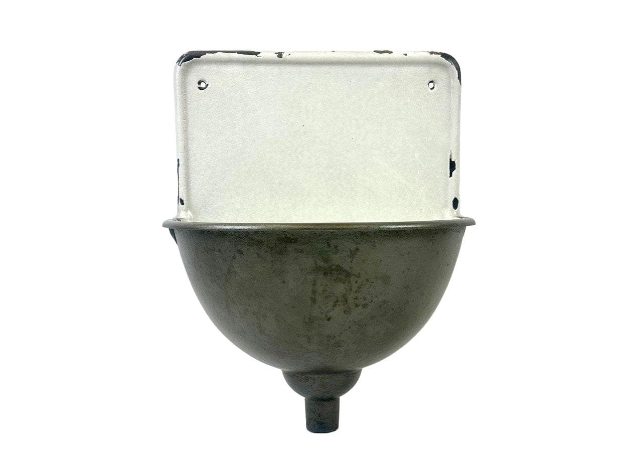 Garden Wall Sink, grey, cast iron, enamel, 19th c.