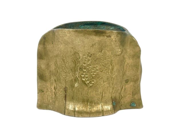 Wazon, złoty, brąz, Niemcy, lata 60. - WYMIARY