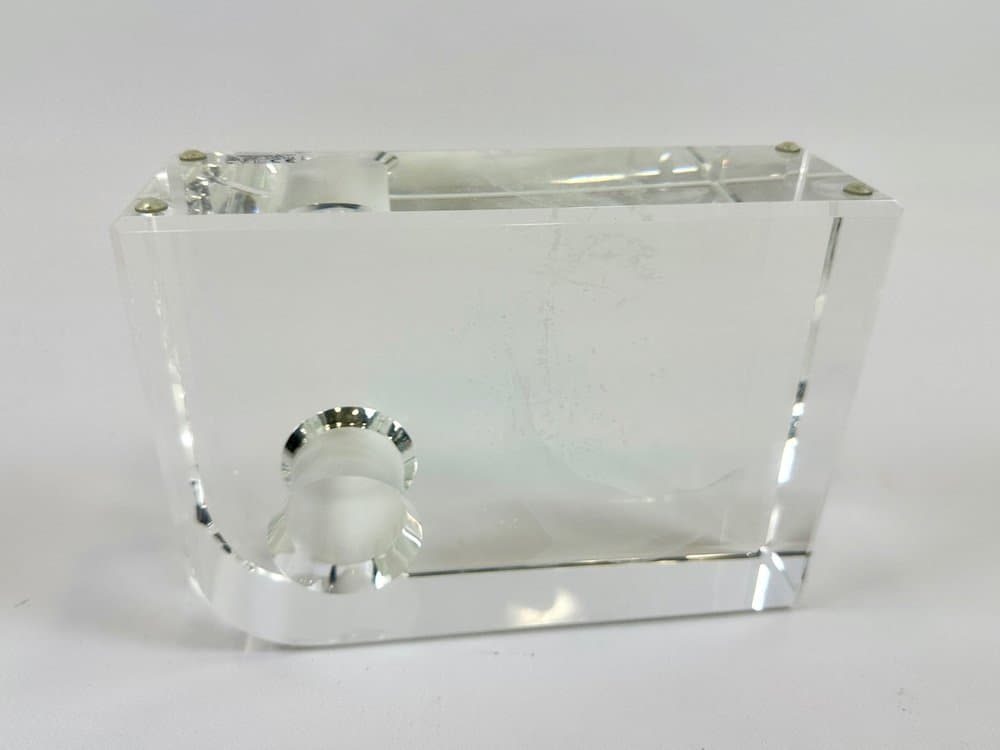 Table lamp, block, transparent crystal, Germany, 1990s. - 153956