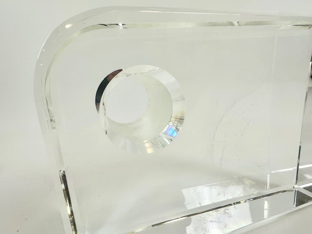 Table lamp, block, transparent crystal, Germany, 1990s. - 153961