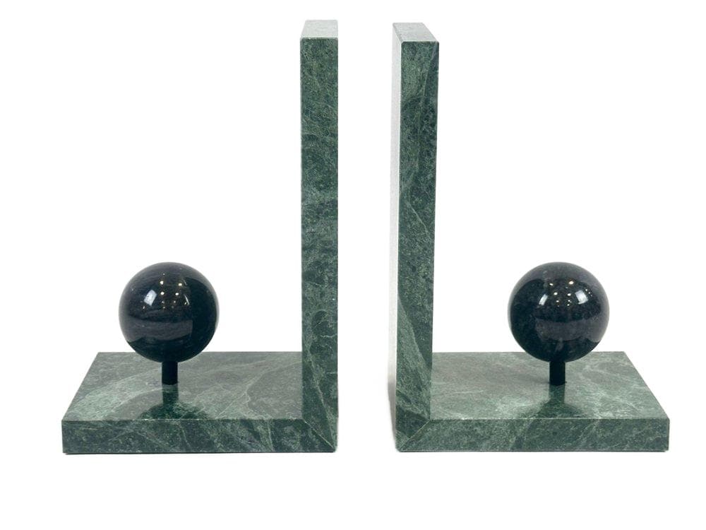 para podpórek do książek Art déco, zielony, marmur, Francja, lata 30.