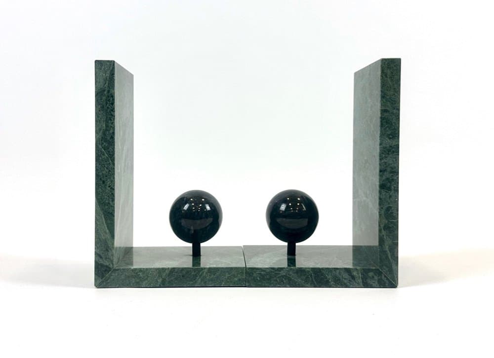 para podpórek do książek Art déco, zielony, marmur, Francja, lata 30. - 153970