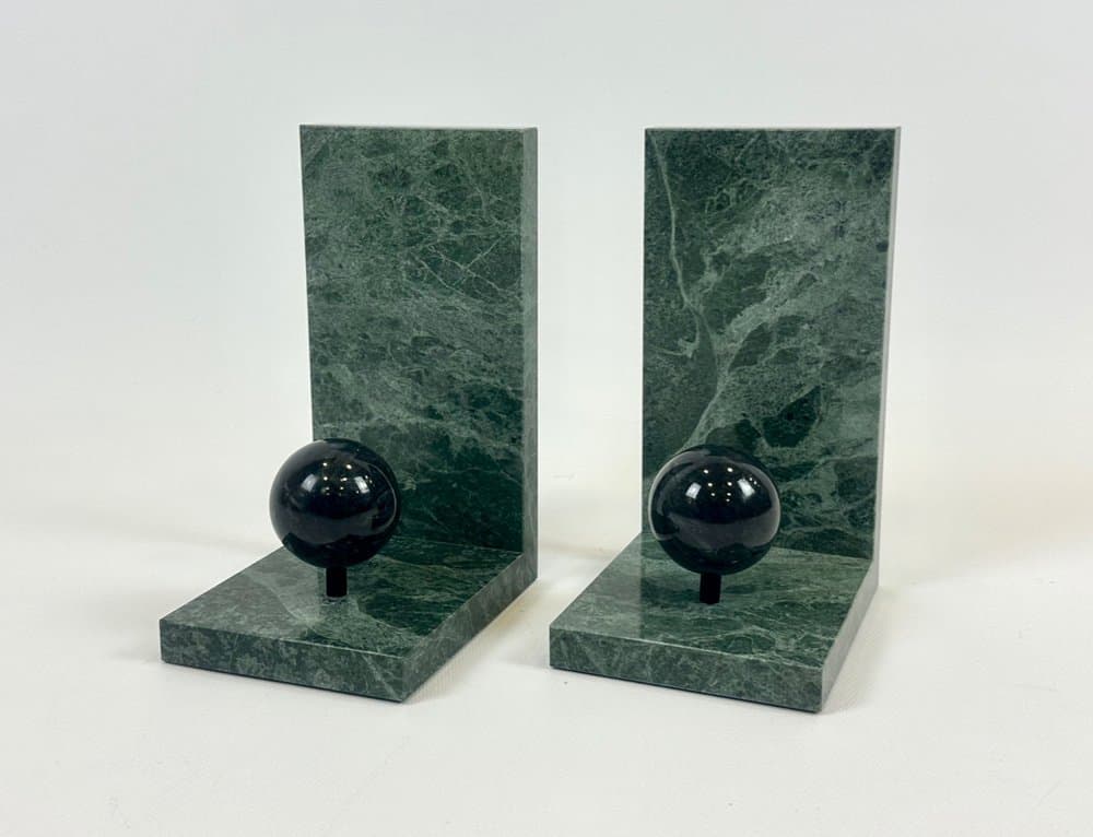 para podpórek do książek Art déco, zielony, marmur, Francja, lata 30. - 153974