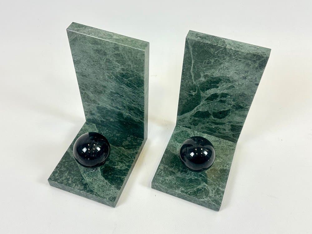 para podpórek do książek Art déco, zielony, marmur, Francja, lata 30. - 153973