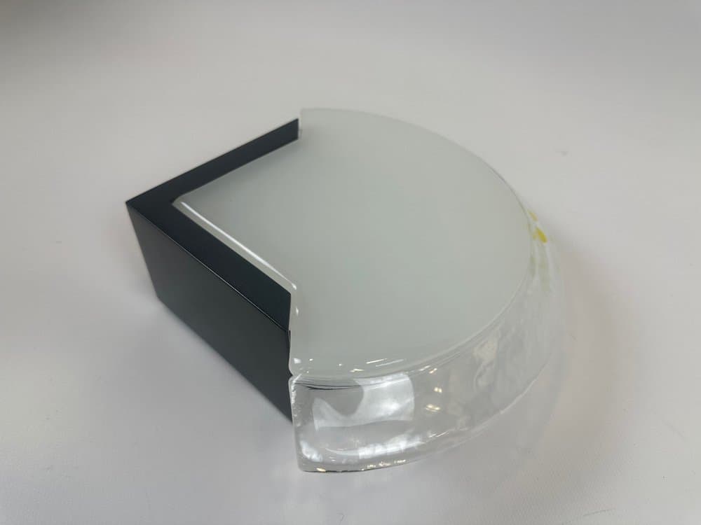 zestaw trzech kinkietów, szkło murano multikolor, metal czarny, Leucos, Włochy, lata 80. - 154002